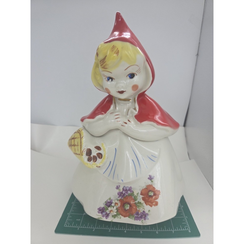 Little Red Riding Hood Open Taco-Style Basket Hull #967 Vintage Cookie Jar 1940s
